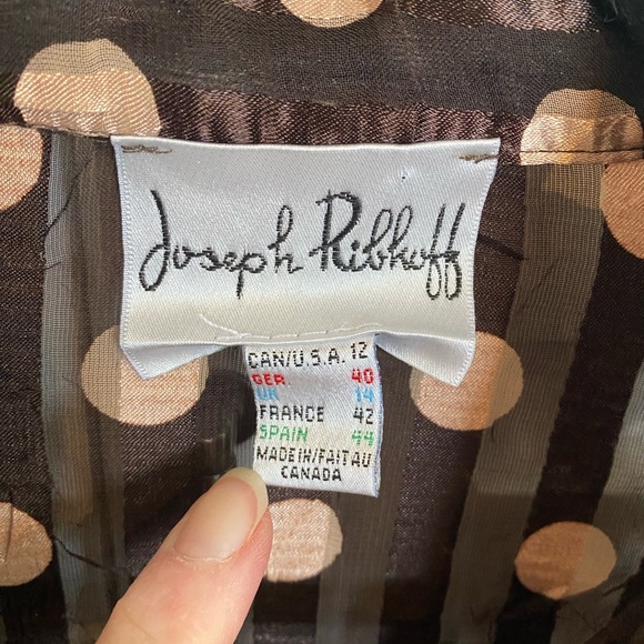 Joseph Ribkoff Polka Dot Sheer Blouse Size 12 - Picture 4 of 5